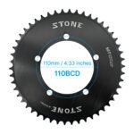 Stone Chainring 110BCD Single Speed Fixed Gear Fixie Track Bike Round 42T 46T 48T 50T 52t 54 57T 58t 59T 60t Chainwheel 1/2*1/8 Chain