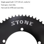 Stone 130 BCD Chainring for Single Speed Fixed Gear Fixie Track Bike Round 42T-60T Chainwheel 1/2" x 1/8" Chain