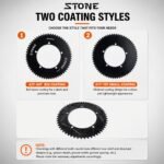 Stone 144BCD Round Chainring 42T-70T for Fixed Gear Track Bike Fixie Single Speed Bicycle 5-Bolt 1/2" x 1/8" Chain 7075 Aluminum Chainwheel
