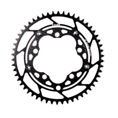 Stone 110BCD 5-Bolt Round Chainring, 4mm Offset, Fits Rotor, 42–60T