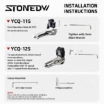 STONE Road Bike Front Derailleur Extender Adapter Convertor Raise Lower Height Adjustment for SHIMANO Di2 105 R7170 R8170 R9250 R8150 FORCE AXS 10/11/12s Adapter Bike Chainring Accessories