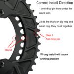 STONE 107BCD Round Double Chainring 2x for SRAM Force eTap AXS 46/33T–54/41T