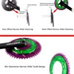 Stone Round AERO Colorful Chainring Inward 4mm Offset 110BCD 1x for Shimano 105 R7100 UT R8100 DA R9100 R9200 5800 6800 9000 Road Bike 12s 12 Speed