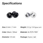Stone AL7075 Aluminum Chainring Bolts 5pcs M8 6mm 7mm Lightweight CNC Chain Wheel Screws for MTB Road Bicycle Bolt Chain Wheel Screws Torx T30