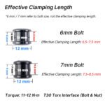 Stone AL7075 Aluminum Chainring Bolts 5pcs M8 6mm 7mm Lightweight CNC Chain Wheel Screws for MTB Road Bicycle Bolt Chain Wheel Screws Torx T30