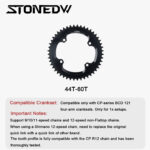 STONE 121BCD 1X Single Round Narrow-Wide Chainring for Campagnolo CP Crankset Super Record Wireless 9-12 Speed For Road Bike Gravel Bike TT Bike 44T 54T 56T 58T 60T