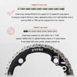STONE 121BCD 1X Single Round Narrow-Wide Chainring for Campagnolo CP Crankset Super Record Wireless 9-12 Speed For Road Bike Gravel Bike TT Bike 44T 54T 56T 58T 60T