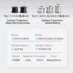 Stone CrMo Steel Chainring Bolts 5pcs M8 7.5/8.5/10.5mm Bicycle Chainring Screws for Road Bike MTB Crankset Silver Black