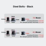 Stone CrMo Steel Chainring Bolts 5pcs M8 7.5/8.5/10.5mm Bicycle Chainring Screws for Road Bike MTB Crankset Silver Black