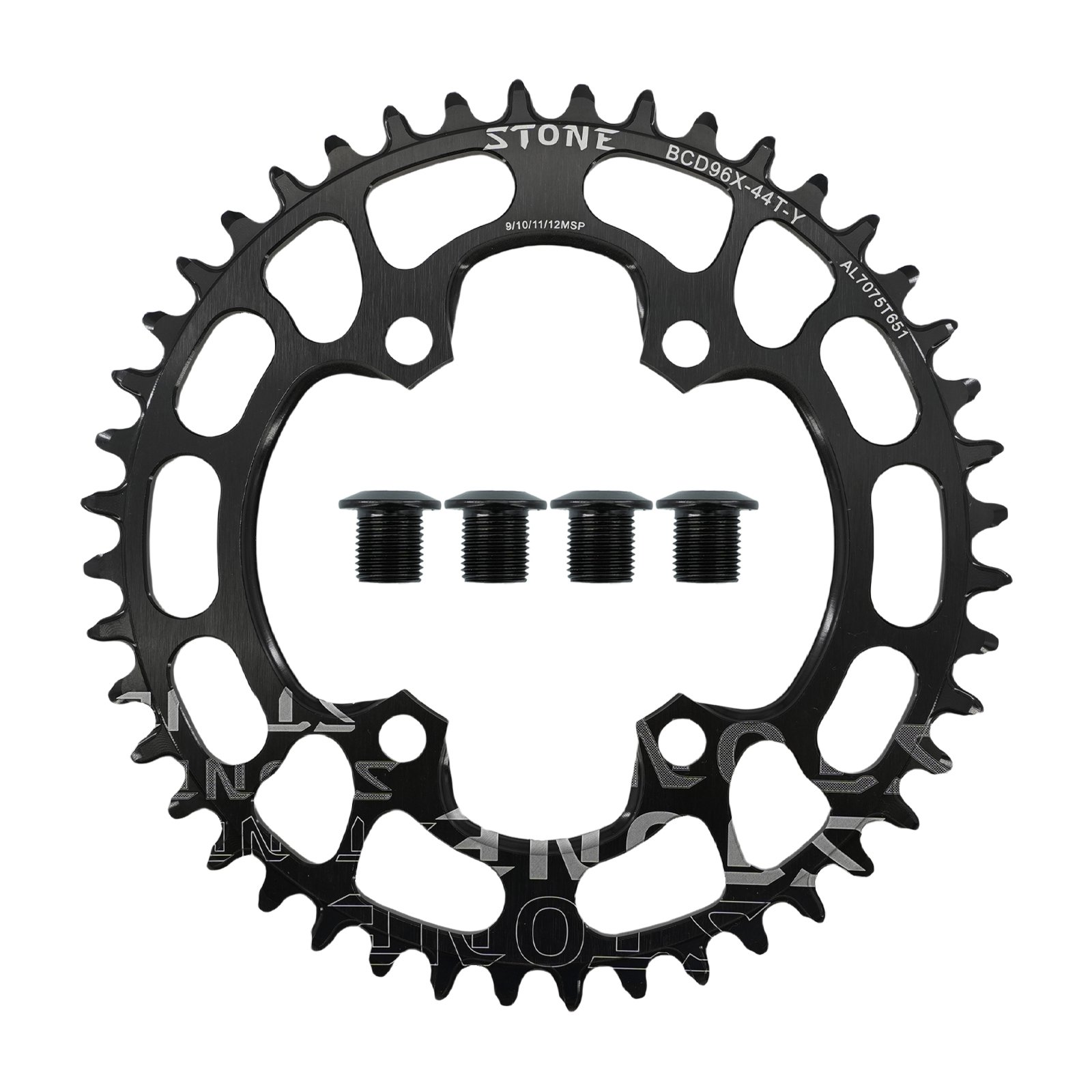 STONE 96BCD Asymmetric Narrow-Wide Chainring for Shimano XT M8000, 30T–48T