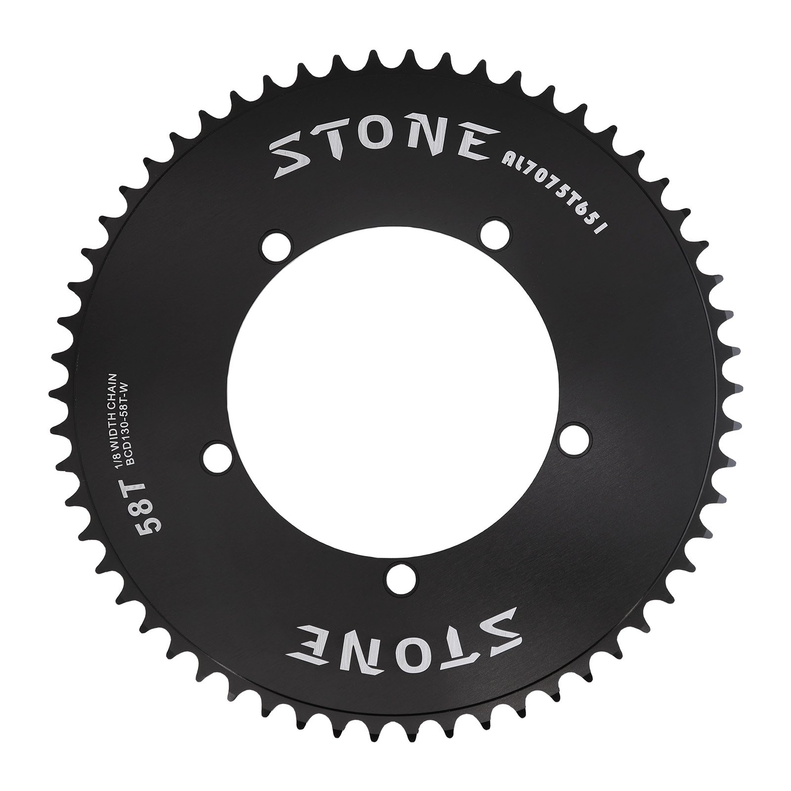 Stone 130 BCD Chainring for Single Speed Fixed Gear Fixie Track Bike Round 42T-60T Chainwheel 1/2″ x 1/8″ Chain