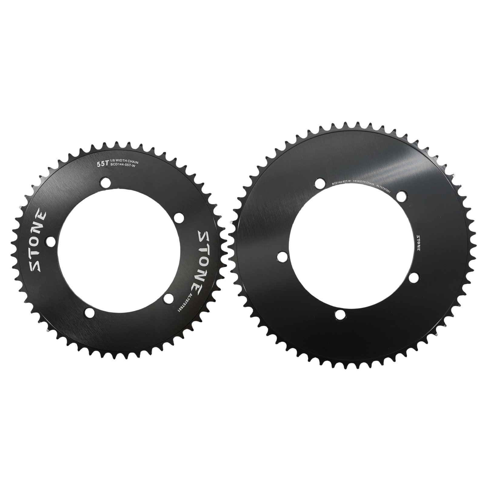 Stone 144BCD Round Chainring 42T-70T for Fixed Gear Track Bike Fixie Single Speed Bicycle 5-Bolt 1/2" x 1/8" Chain 7075 Aluminum Chainwheel