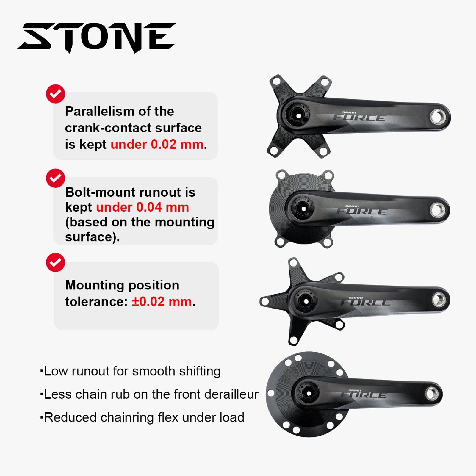 Stone AXS 체인링 어댑터 컨버터 스파이더 110BCD Sram Force Red Etap QUARQ 로드 바이크 그래블 12S  크랭크 105 R8000 8볼트용 - Stone 자전거 체인링