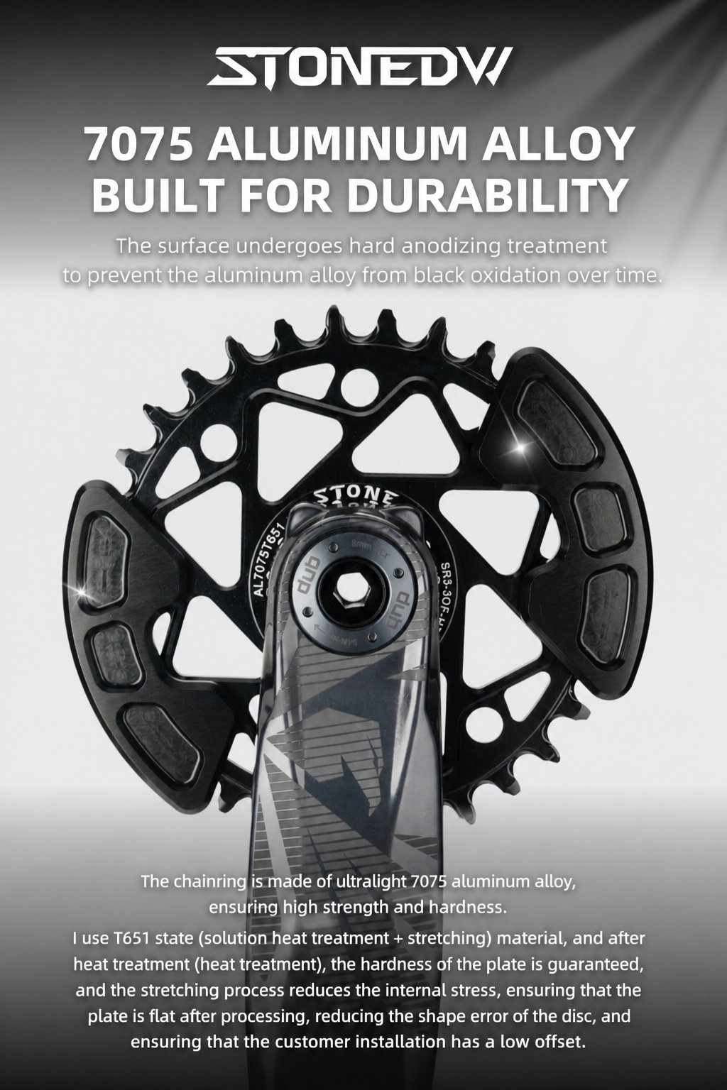 STONE チェーンリング 黒　新品　未使用品 Stone 自転車チェーンリング チェーンリングガード付き 3mmオフセット