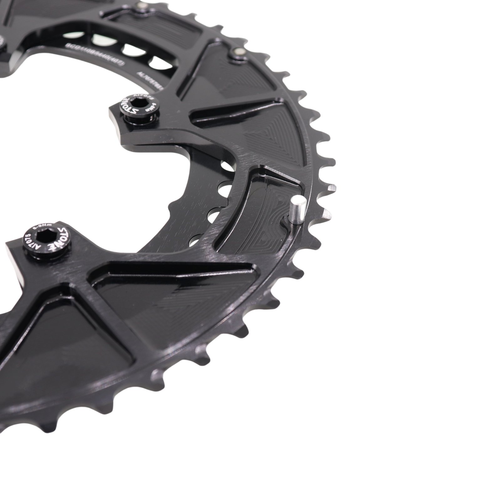thumbnail interactive-video image 1 of STONE Direct Mount Chainring For SRAM AXS Road/Gravel - 12 Speed 8 Bolt - Black Aluminum 1 of 3