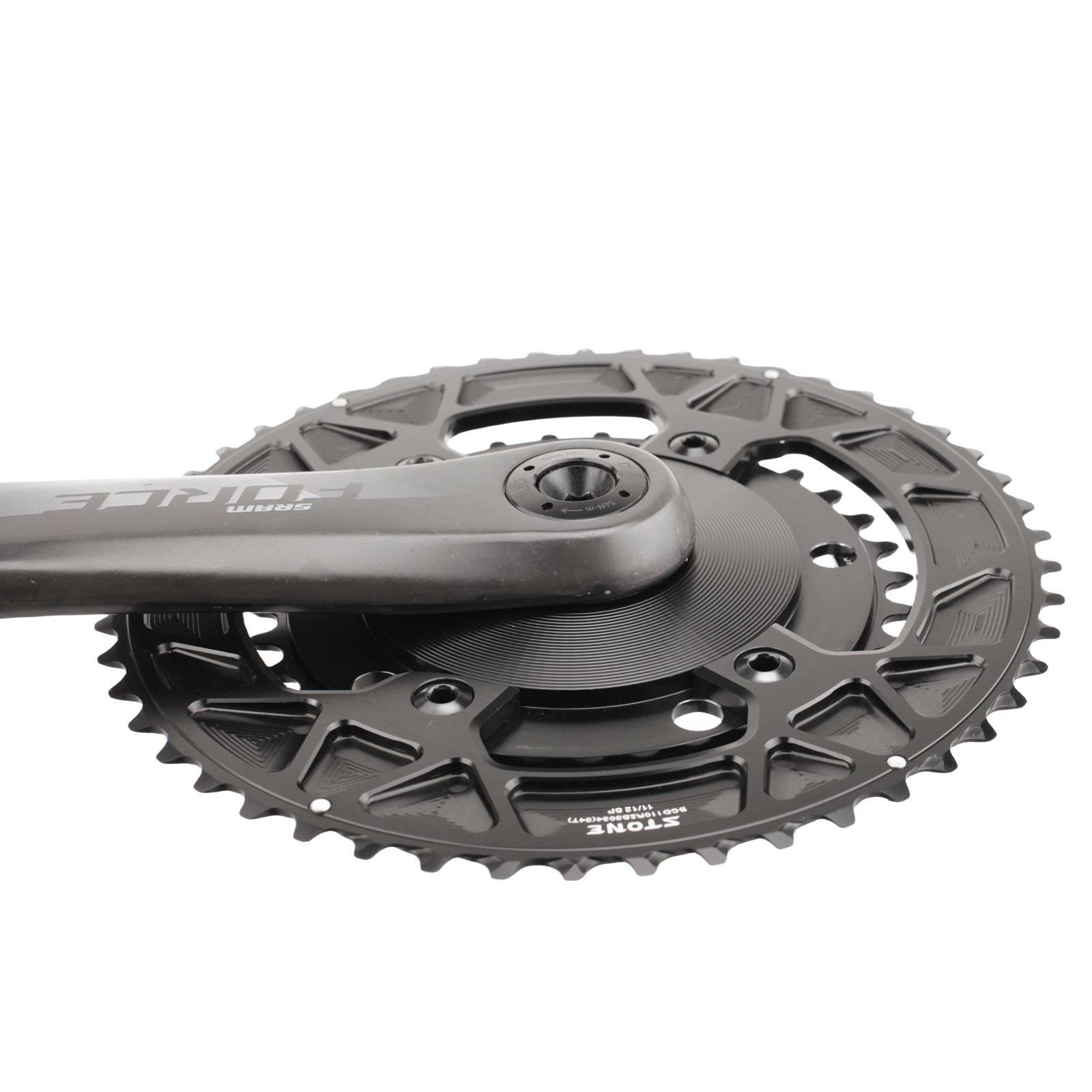 thumbnail image 2 of STONE Direct Mount Chainring For SRAM AXS Road/Gravel - 12 Speed 8 Bolt - Black Aluminum 2 of 3