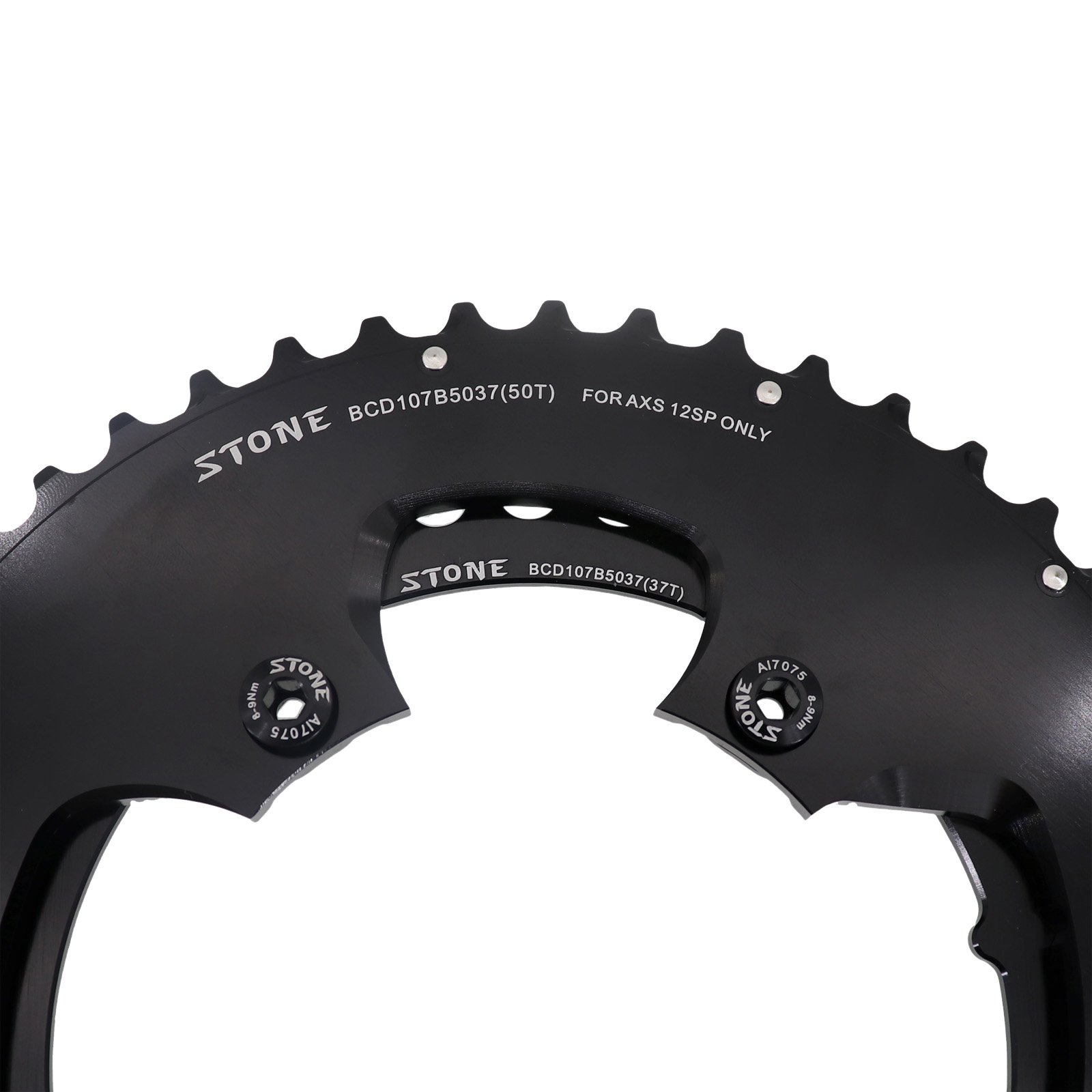 STONE 107BCD Round Double Chainring 2x for SRAM Force eTap AXS 46/33T–54/41T