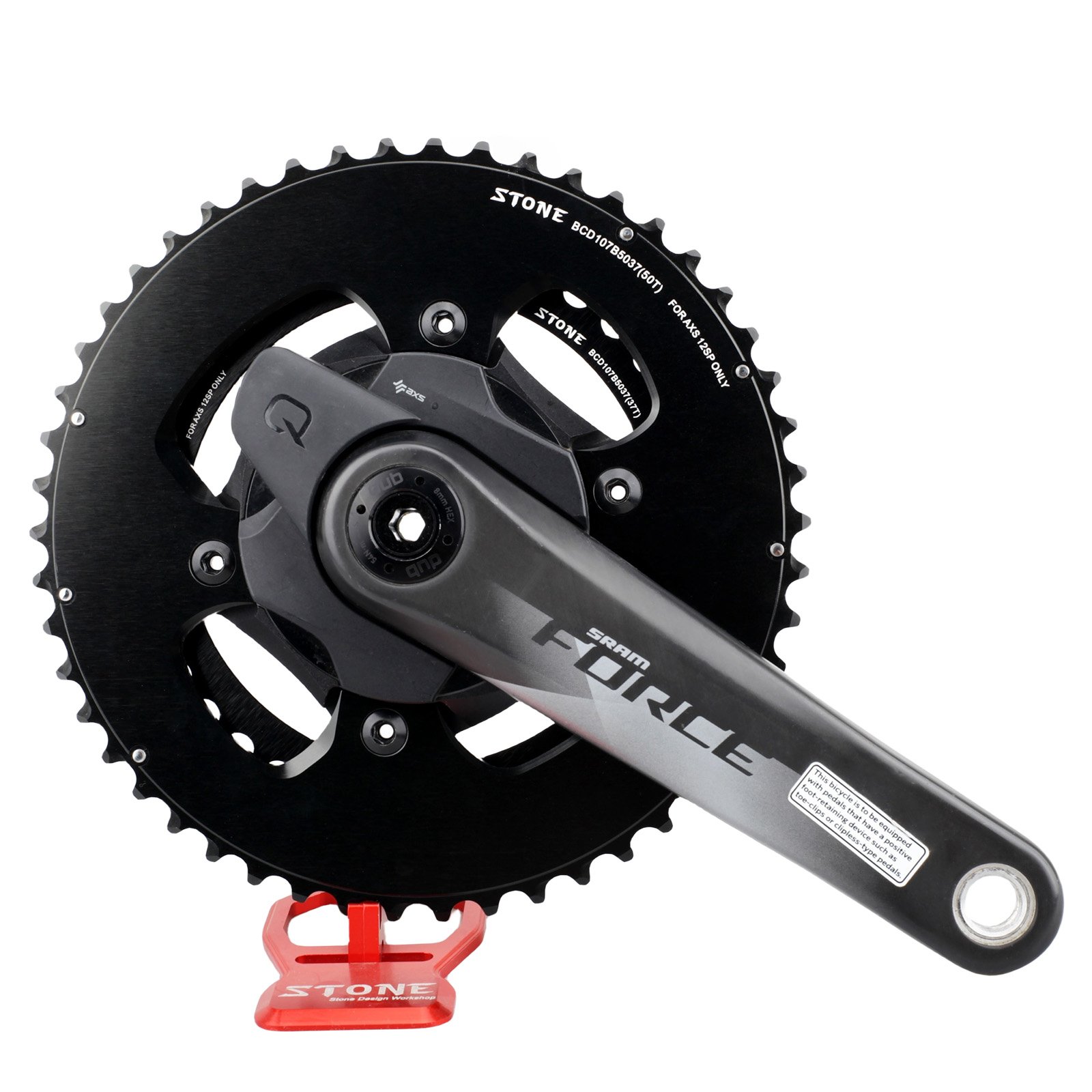STONE 107BCD Round Double Chainring 2x for SRAM Force eTap AXS 46/33T–54/41T