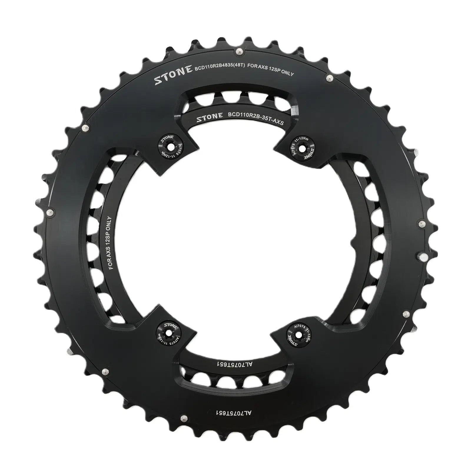 Stone 110bcd Double Bike Chainring for Sram AXS Flattop 12 13 Speed for Shimano Sigeyi Magene Powermeter QUARQ R7000 R7100 R8000 R8100 R9100 R9200 4700 5800 6800 2 Stone 110bcd Double Bike Chainring for Sram AXS Flattop 12 13 Speed for Shimano Sigeyi Magene Powermeter QUARQ R7000 R7100 R8000 R8100 R9100 R9200 4700 5800 6800