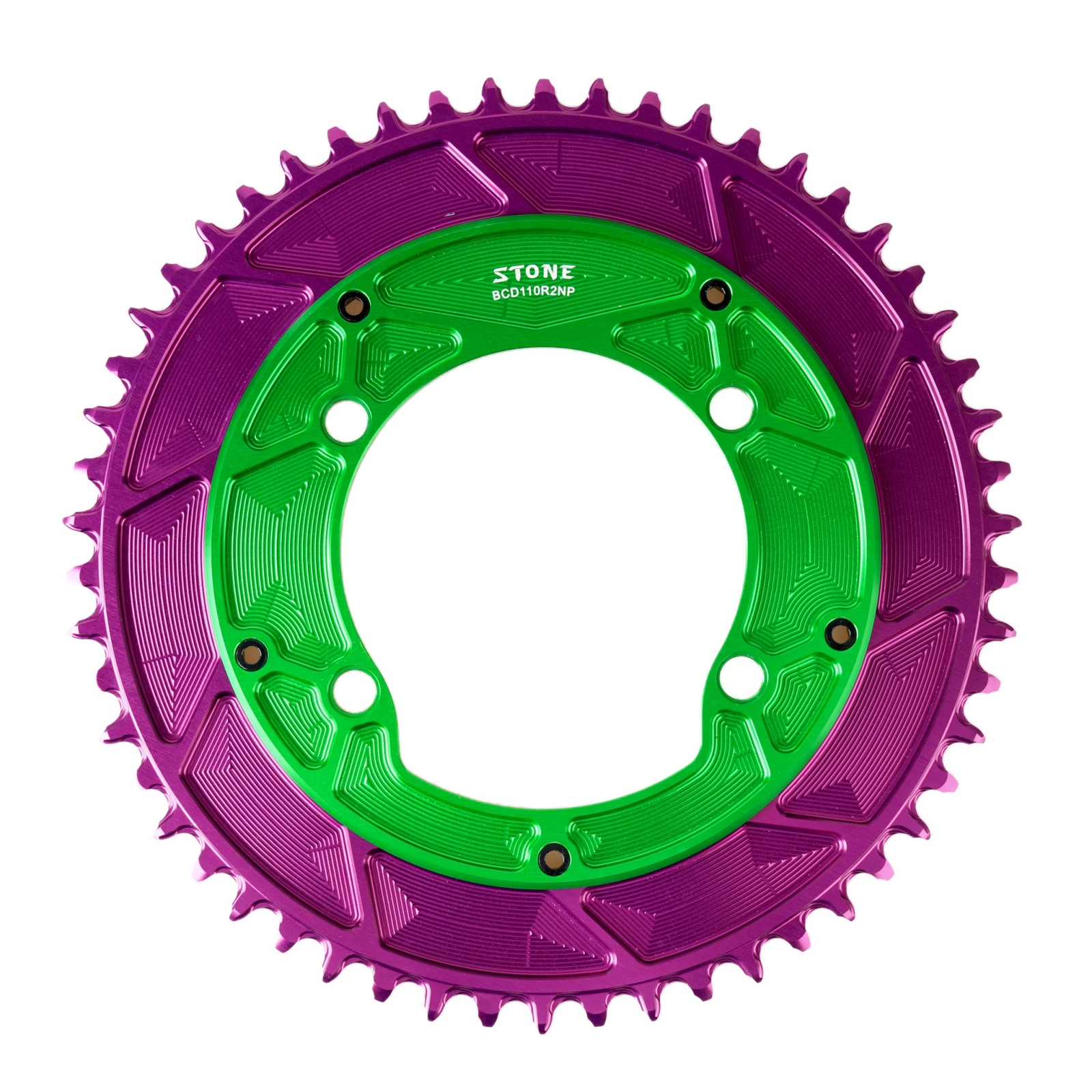 アクセサリー ROAD Stone Round AERO Colorful Chainring Inward 4mm Offset 110BCD