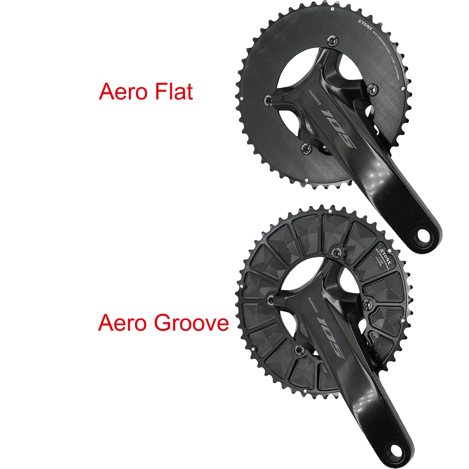Stone 110bcd Round Double Chainring Aero for Shimano 105 R7100 UT R8100 DA R9200 Di2 Road Bike 58 55 52 36T 53 39 54 40 50 34 48 46