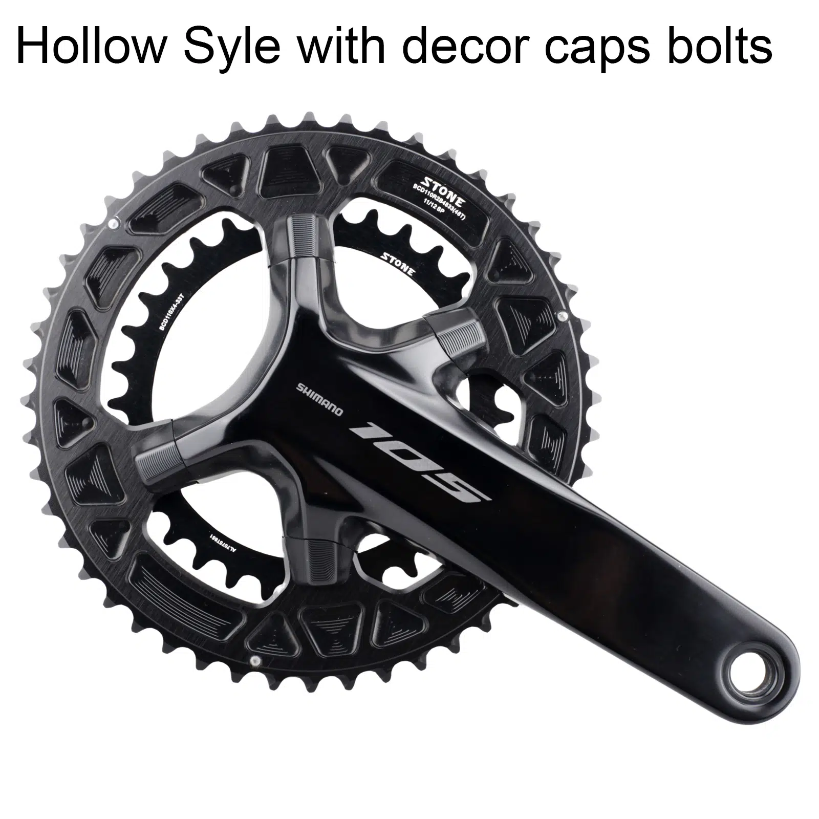 Stone 110bcd Round Double Chainring Aero for Shimano 105 R7100 UT R8100 DA R9200 Di2 Road Bike 58 55 52 36T 53 39 54 40 50 34 48 46
