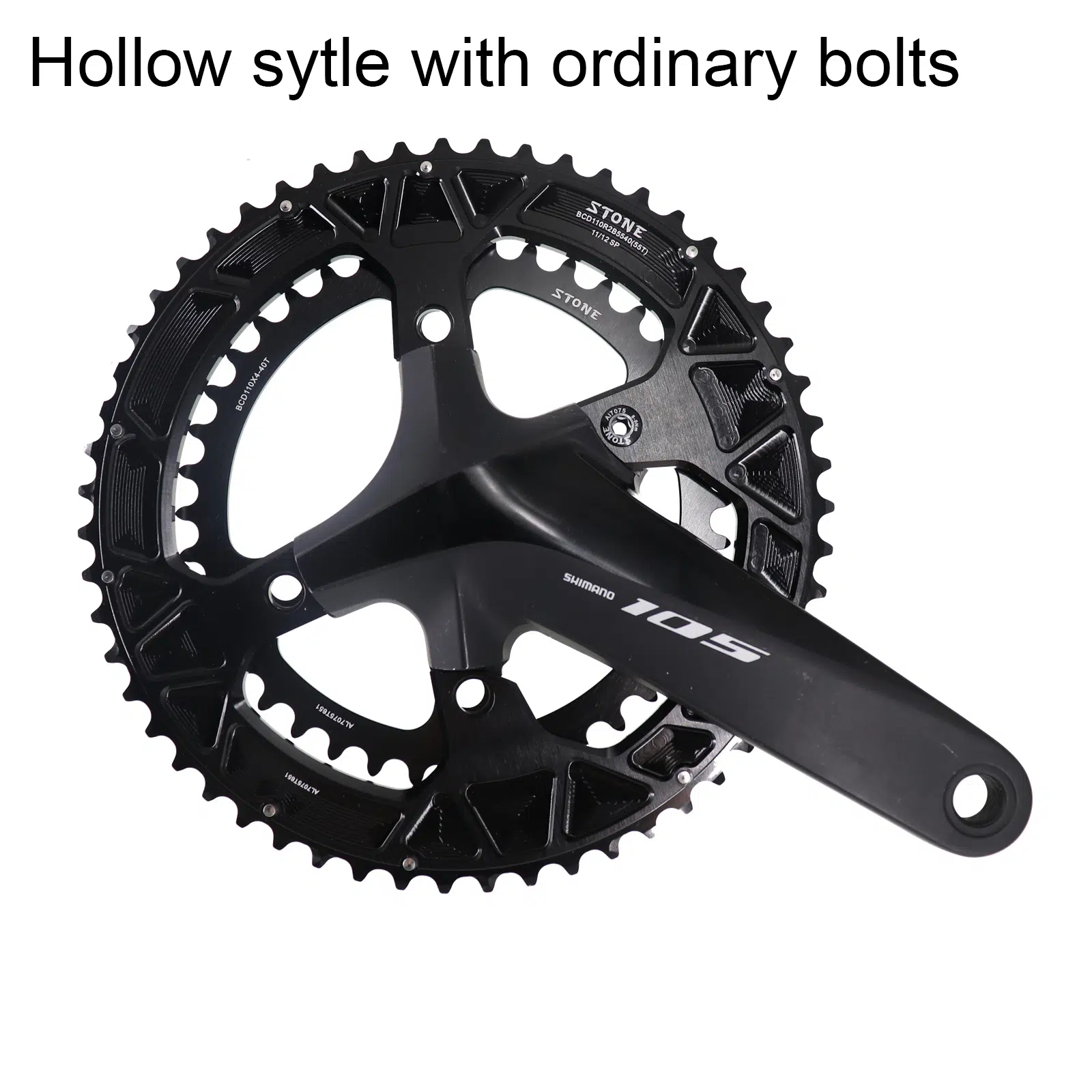 Stone 110bcd Round Double Chainring Aero for Shimano 105 R7100 UT R8100 DA R9200 Di2 Road Bike 58 55 52 36T 53 39 54 40 50 34 48 46