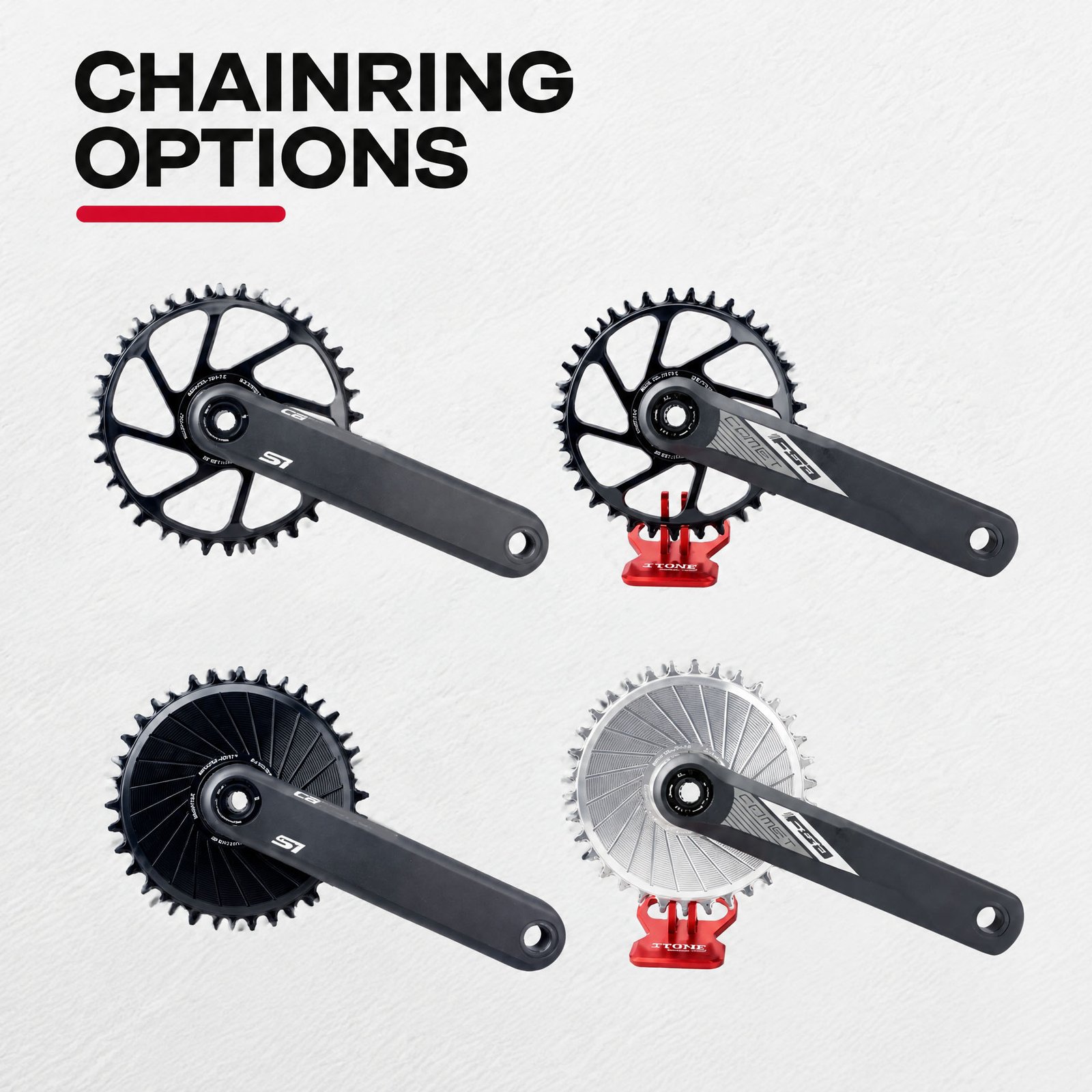 STONE Direct Mount Chainring for SISL2 & FSA Comet Cranks – 3mm Offset, 30–40T