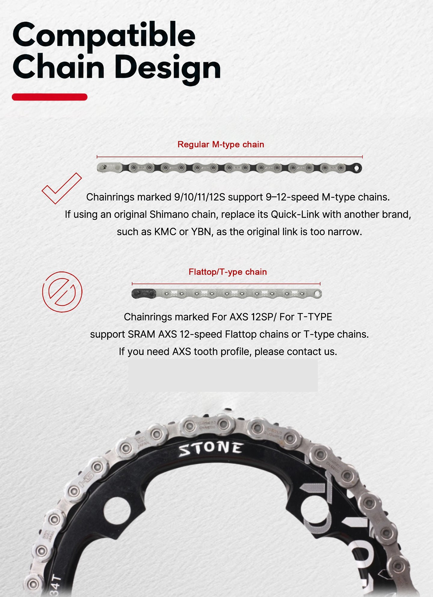 STONE Direct Mount Chainring for SISL2 & FSA Comet Cranks – 3mm Offset, 30–40T