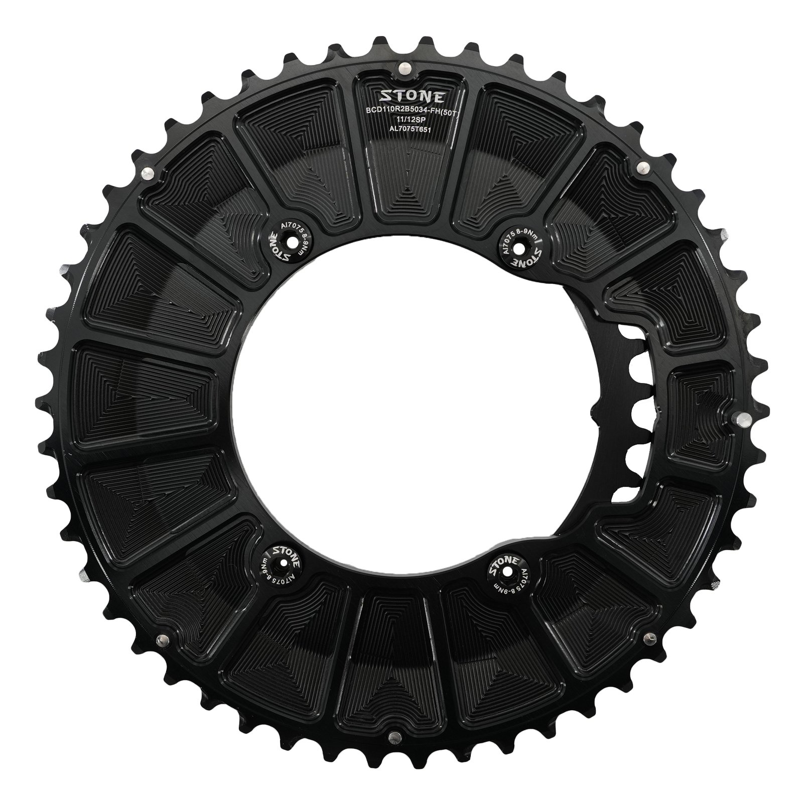 STONE 110BCD Aero Double Chainring for Shimano R7100, 46–58T