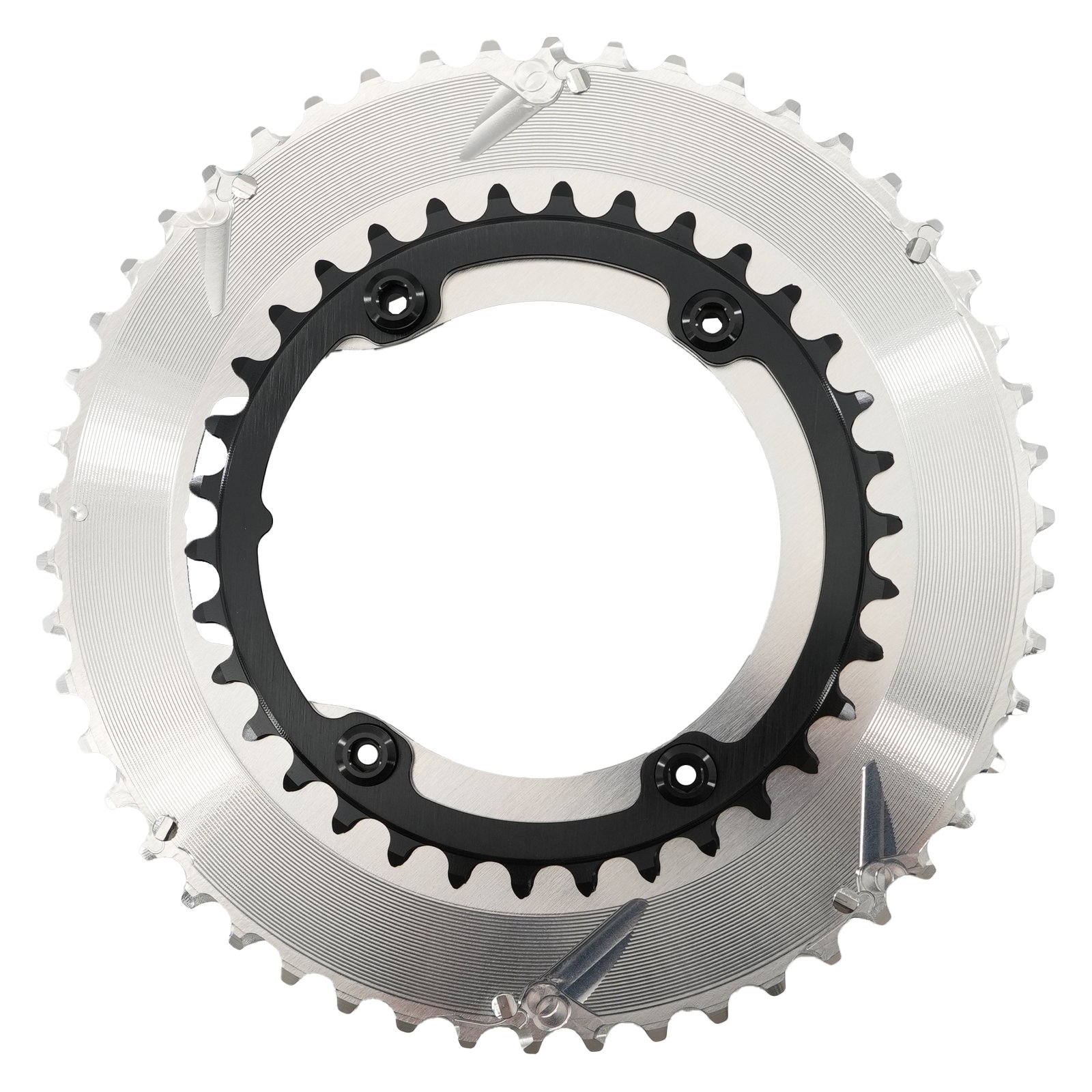 STONE 110BCD Aero Double Chainring for Shimano R7100, 46–58T
