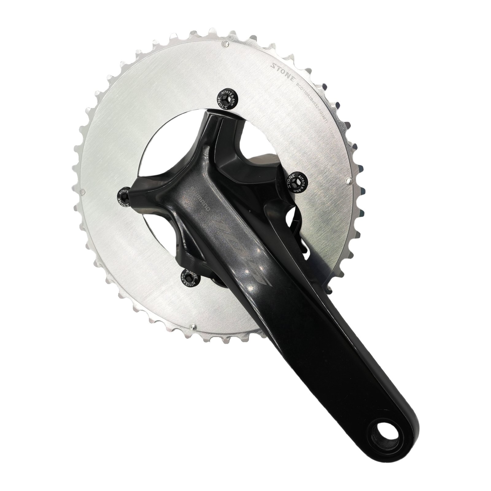 STONE 110BCD Aero Double Chainring for Shimano R7100, 46–58T