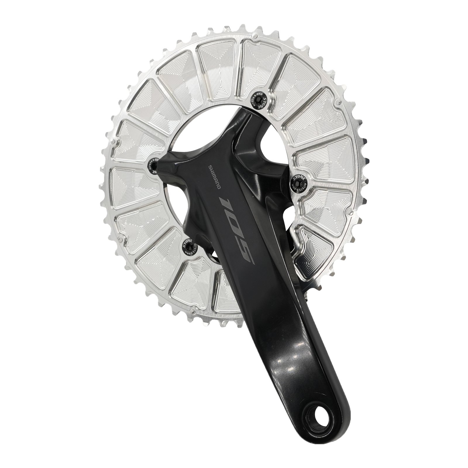STONE 110BCD Aero Double Chainring for Shimano R7100, 46–58T