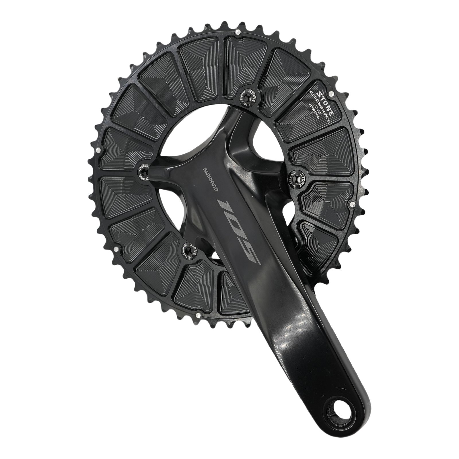 STONE 110BCD Aero Double Chainring for Shimano R7100, 46–58T