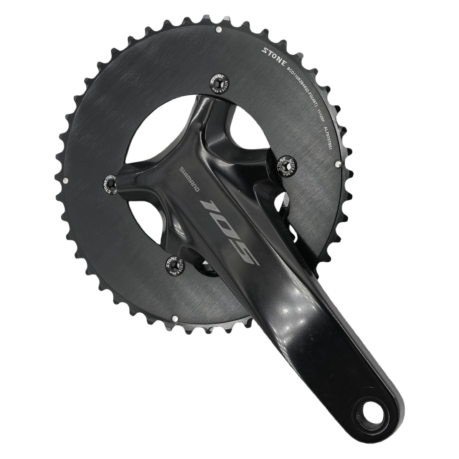 STONE 110BCD Aero Double Chainring for Shimano R7100, 46–58T