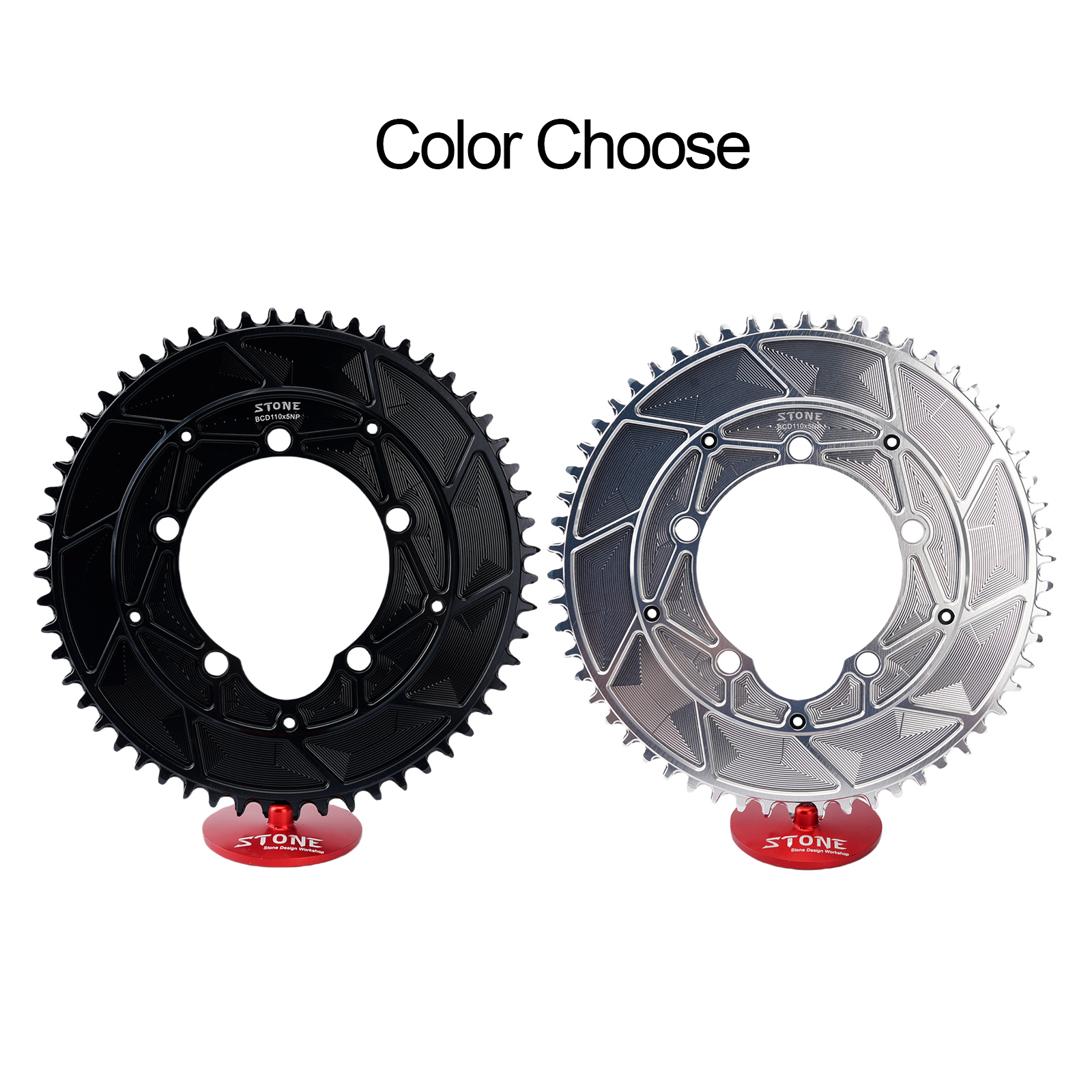 STONE オーバルチェーンリング シングル５６T 110BCD | Stone R7000 R8000 R9100ナローワイドシングルスピード用の