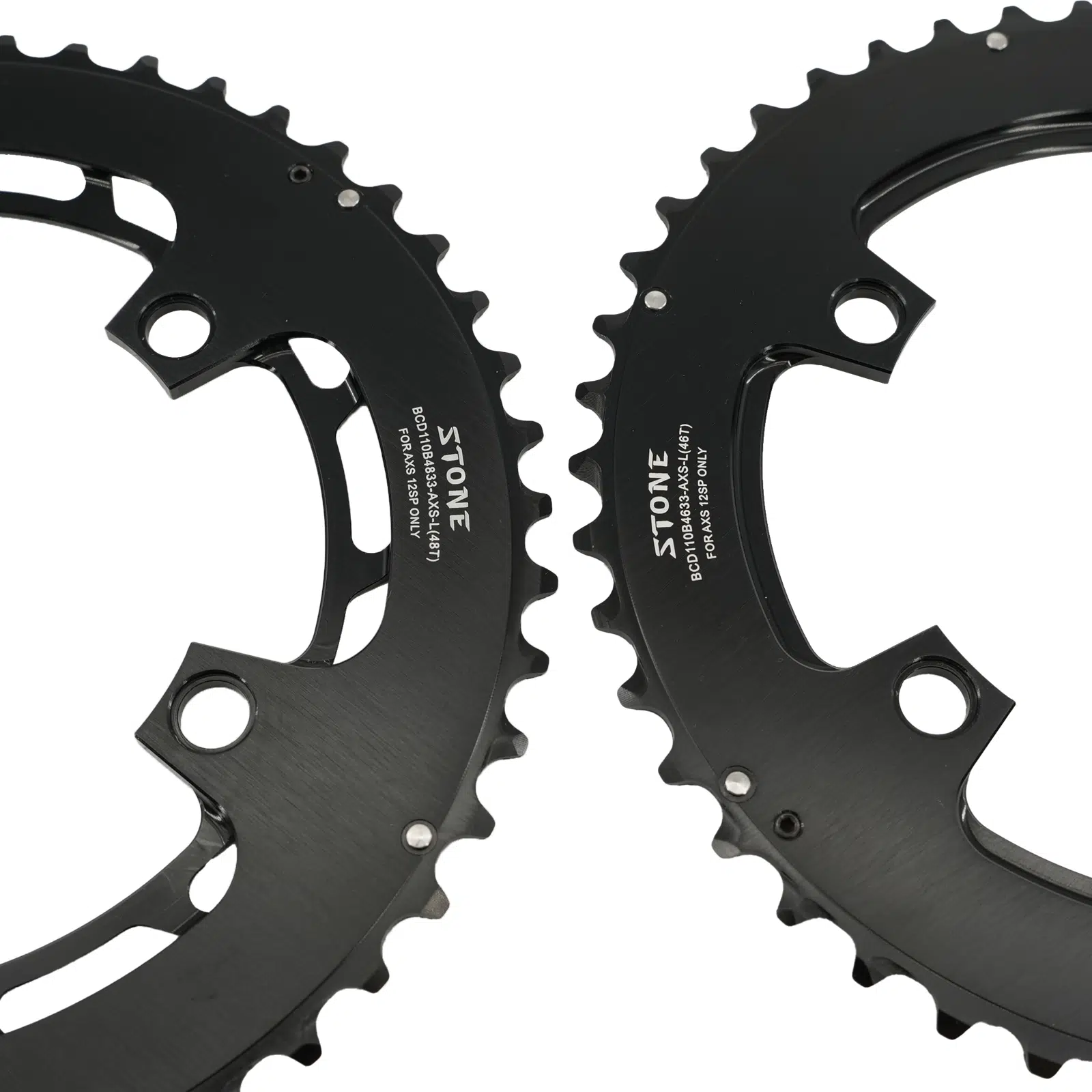 Stone 110bcd Round Double Chainring 5 bolts for 12S AXS Flattop Chain 12 Speed Road Bike  46 33t 48 33T 48 35T 50 37T 52 39T 54 41T 2x