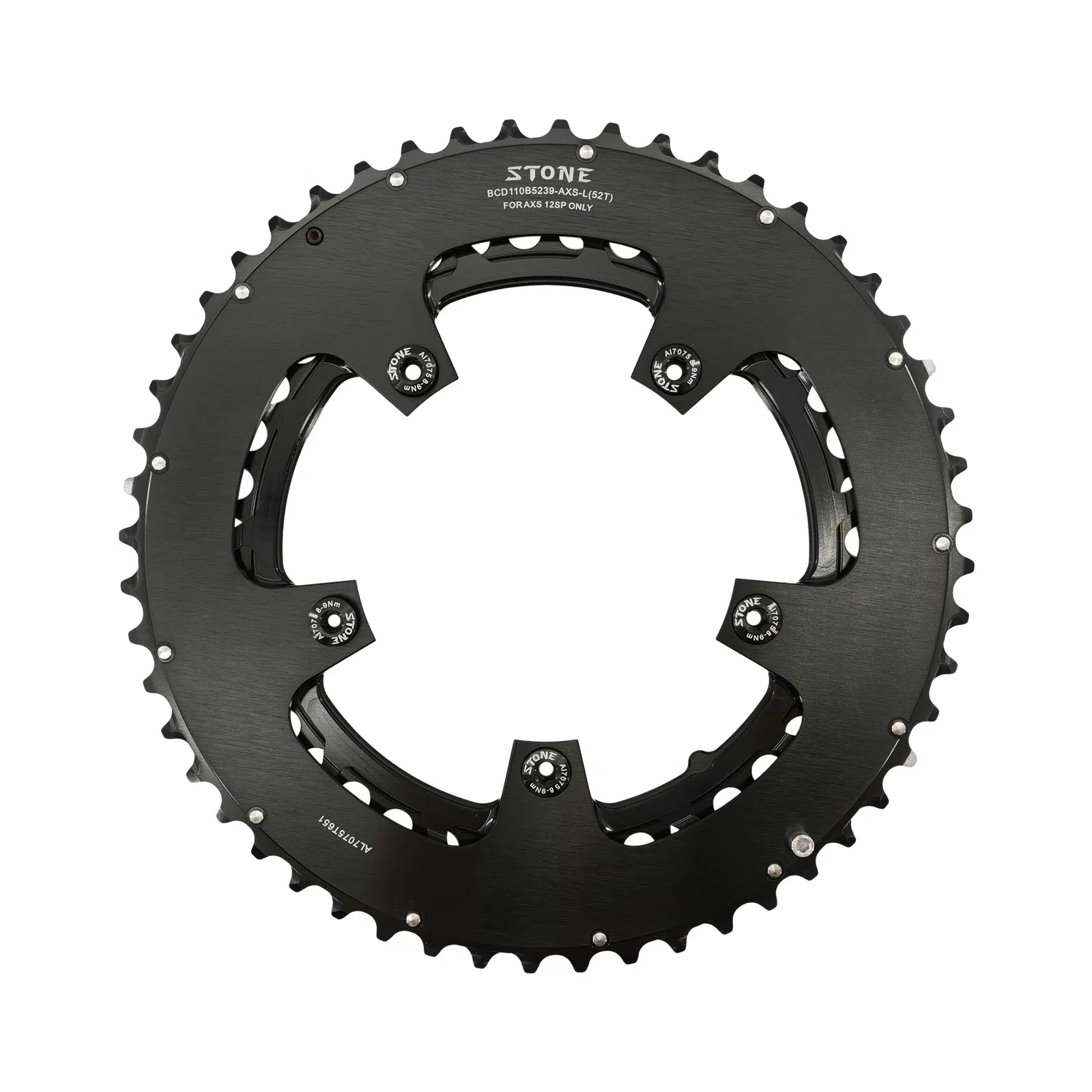 Stone 110bcd Round Double Chainring 5 bolts for 12S AXS Flattop Chain 12 Speed Road Bike  46 33t 48 33T 48 35T 50 37T 52 39T 54 41T 2x
