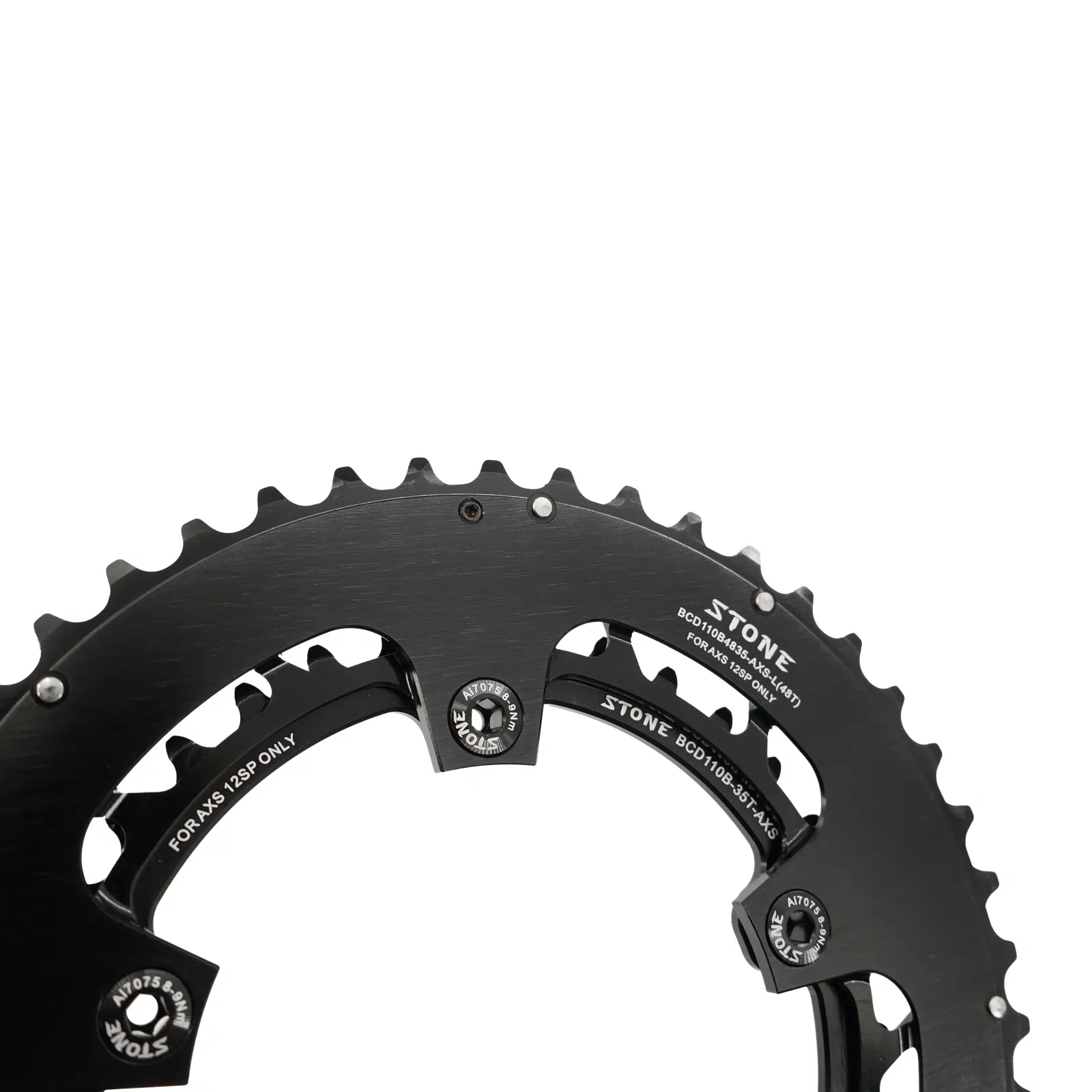 Stone 110bcd Round Double Chainring 5 bolts for 12S AXS Flattop Chain 12 Speed Road Bike  46 33t 48 33T 48 35T 50 37T 52 39T 54 41T 2x