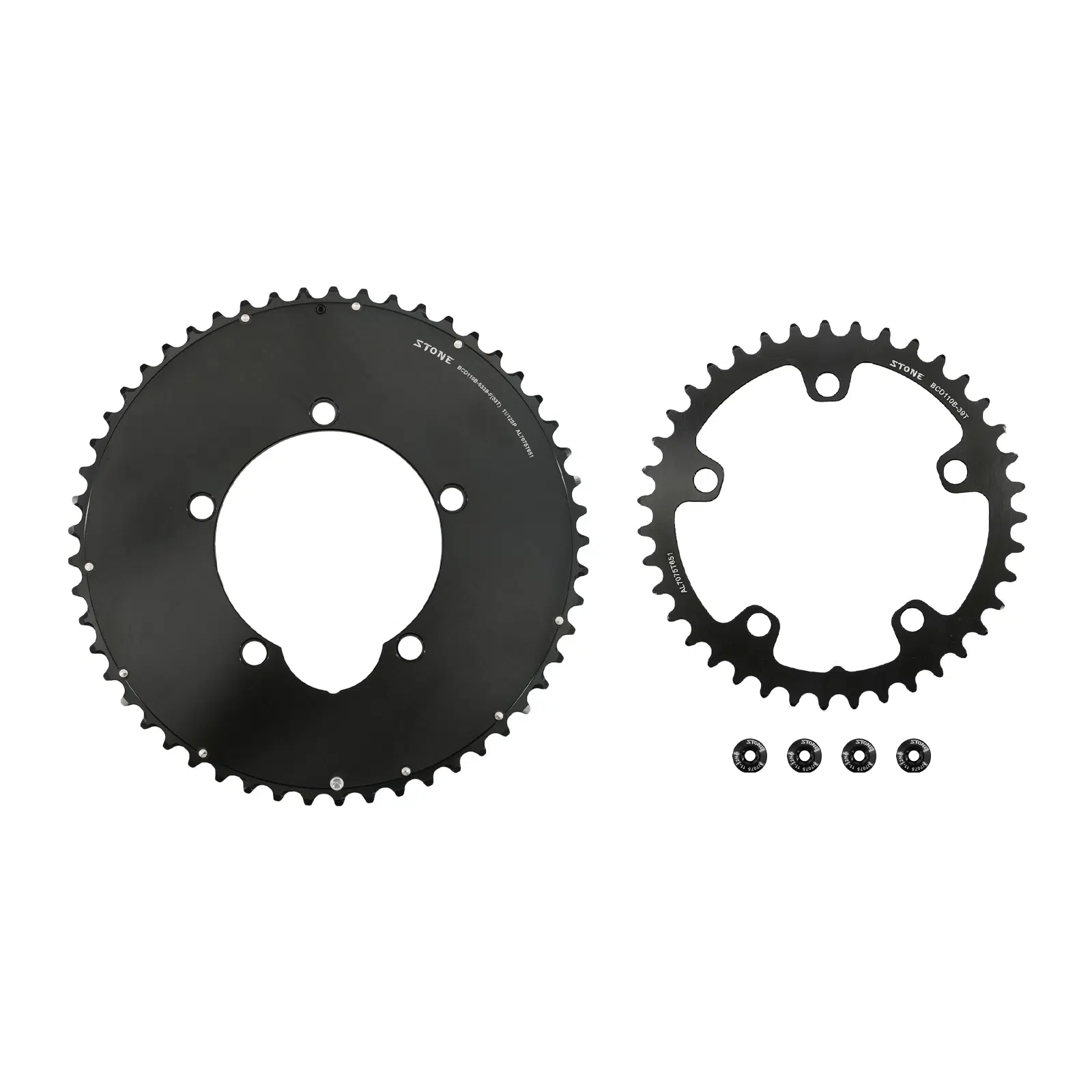 RIRO 110 BCD カーボンチェーンリング　54T 12S Stone 110bcd Double Chainring aero style for Shimano 11s 12s 5