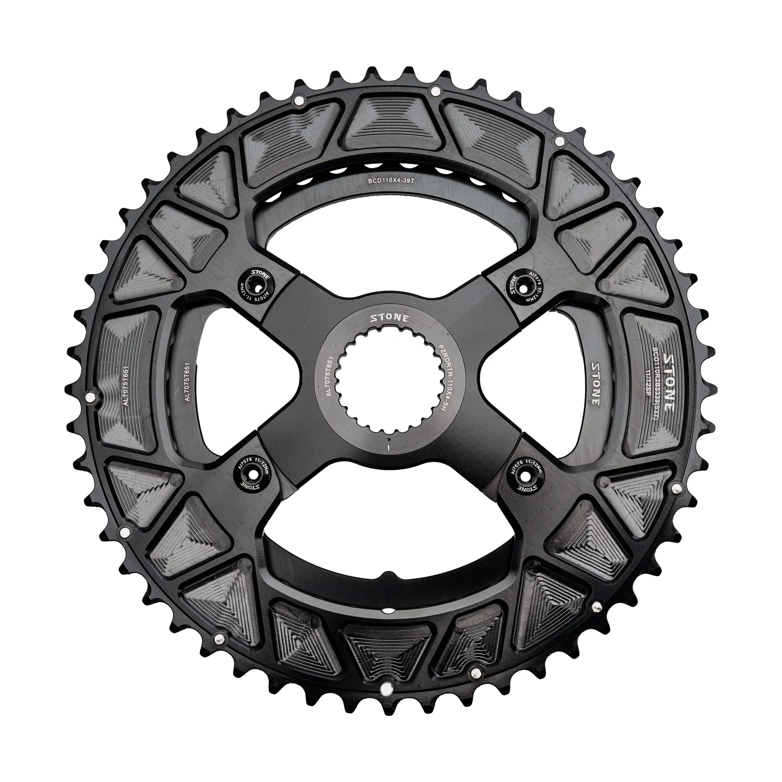STONE chainring spider 110bcd 4 arms widen style for shimano chainring 12speed ec90 easton rotor aldhu axs force rival sram 3 bolts R7100 R8100 R9200  XPLR 12s 13s