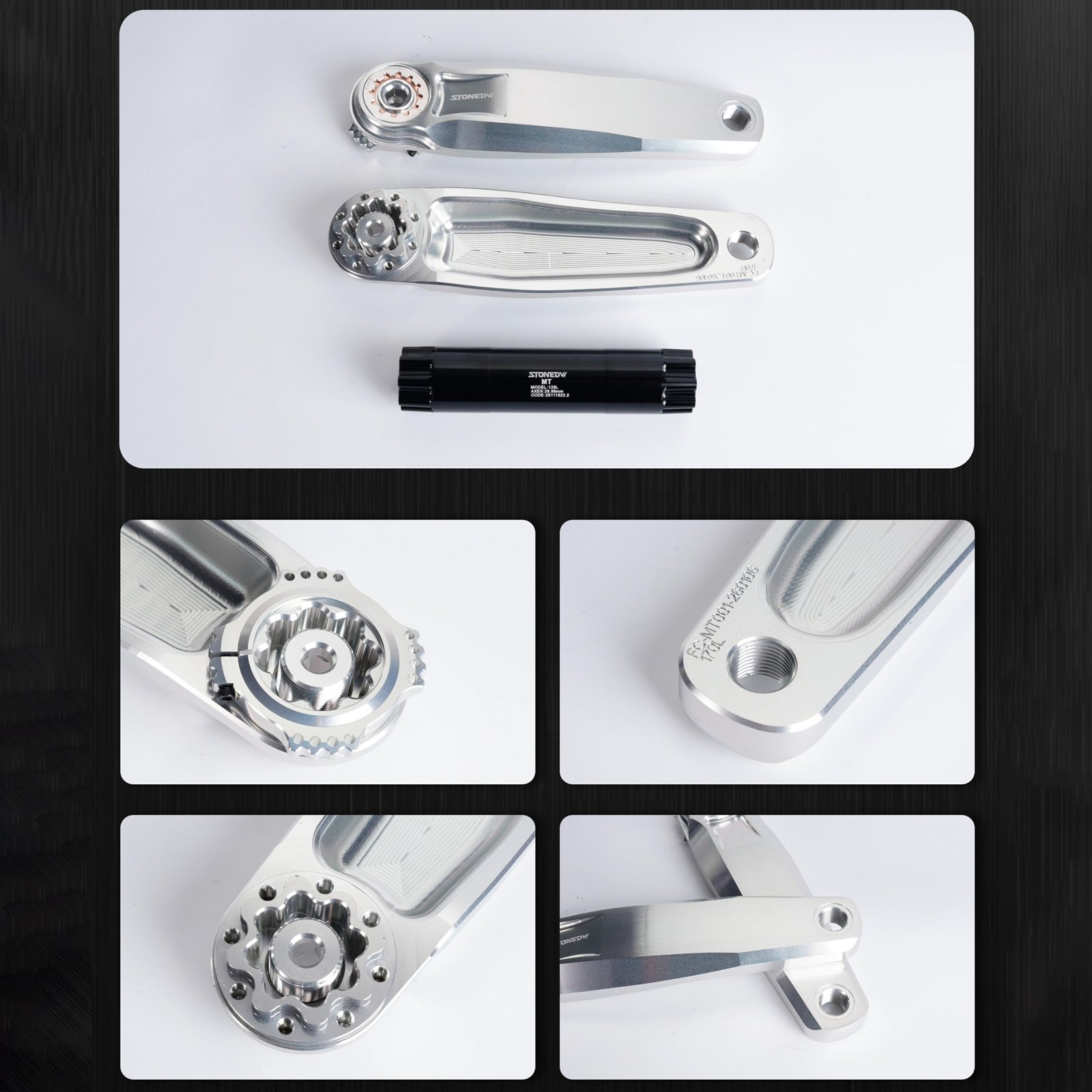 Stone MTB Bike Crankset 28.99mm DUB 8 Bolts Pins Alu 7050-T7451 150 155 160 165 170 175mm Crank for AXS T-type flattop XX1 29mm bike STONEDW XPLR 12s 13s