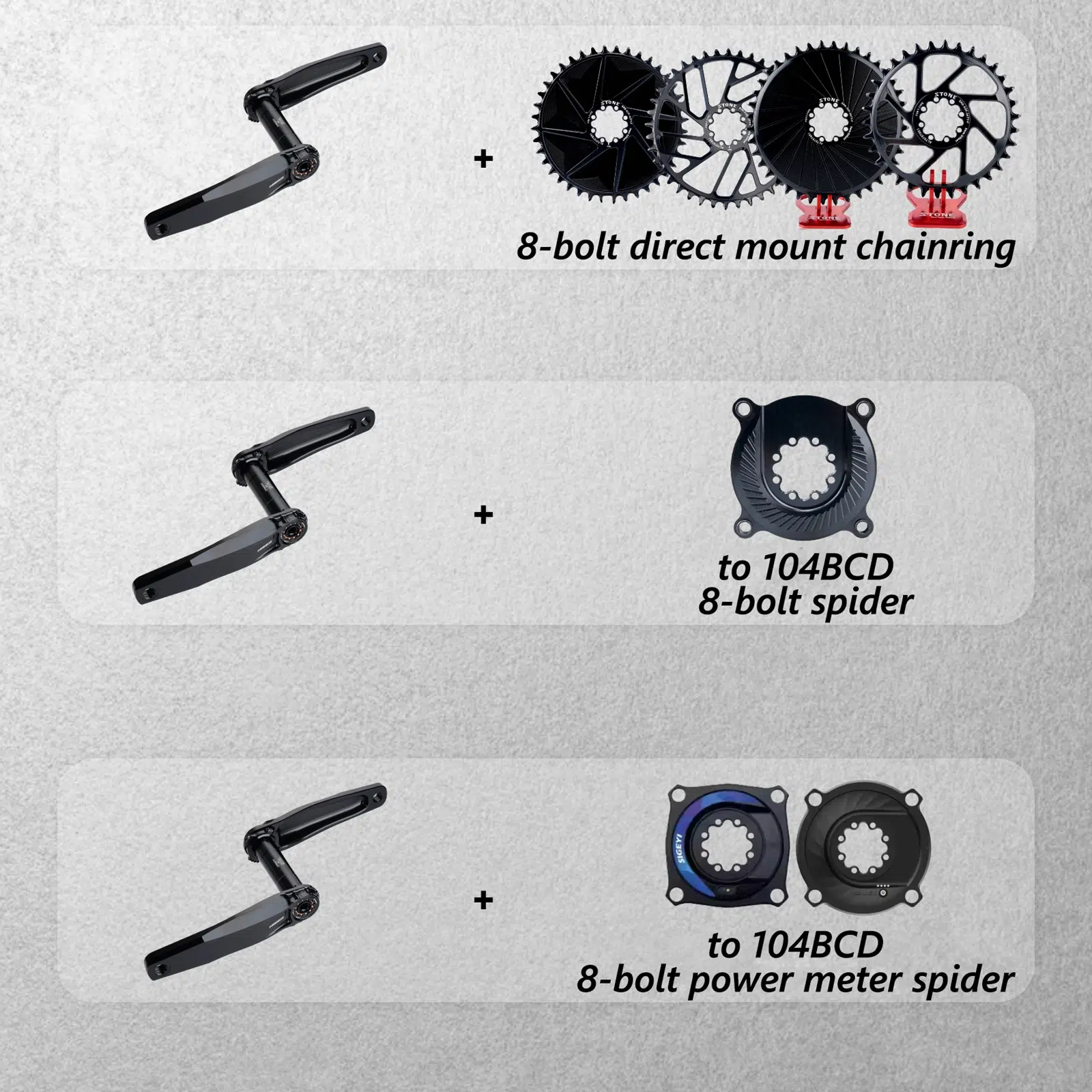 Stone MTB Bike Crankset 28.99mm DUB 8 Bolts Pins Alu 7050-T7451 150 155 160 165 170 175mm Crank for AXS T-type flattop XX1 29mm bike STONEDW XPLR 12s 13s