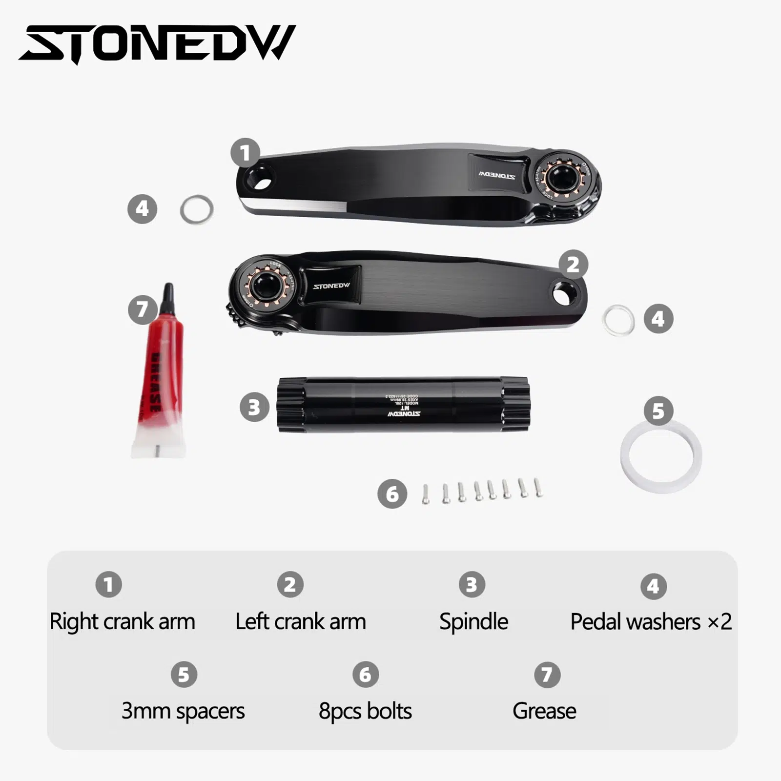 Stone MTB Bike Crankset 28.99mm DUB 8 Bolts Pins Alu 7050-T7451 150 155 160 165 170 175mm Crank for AXS T-type flattop XX1 29mm bike STONEDW XPLR 12s 13s