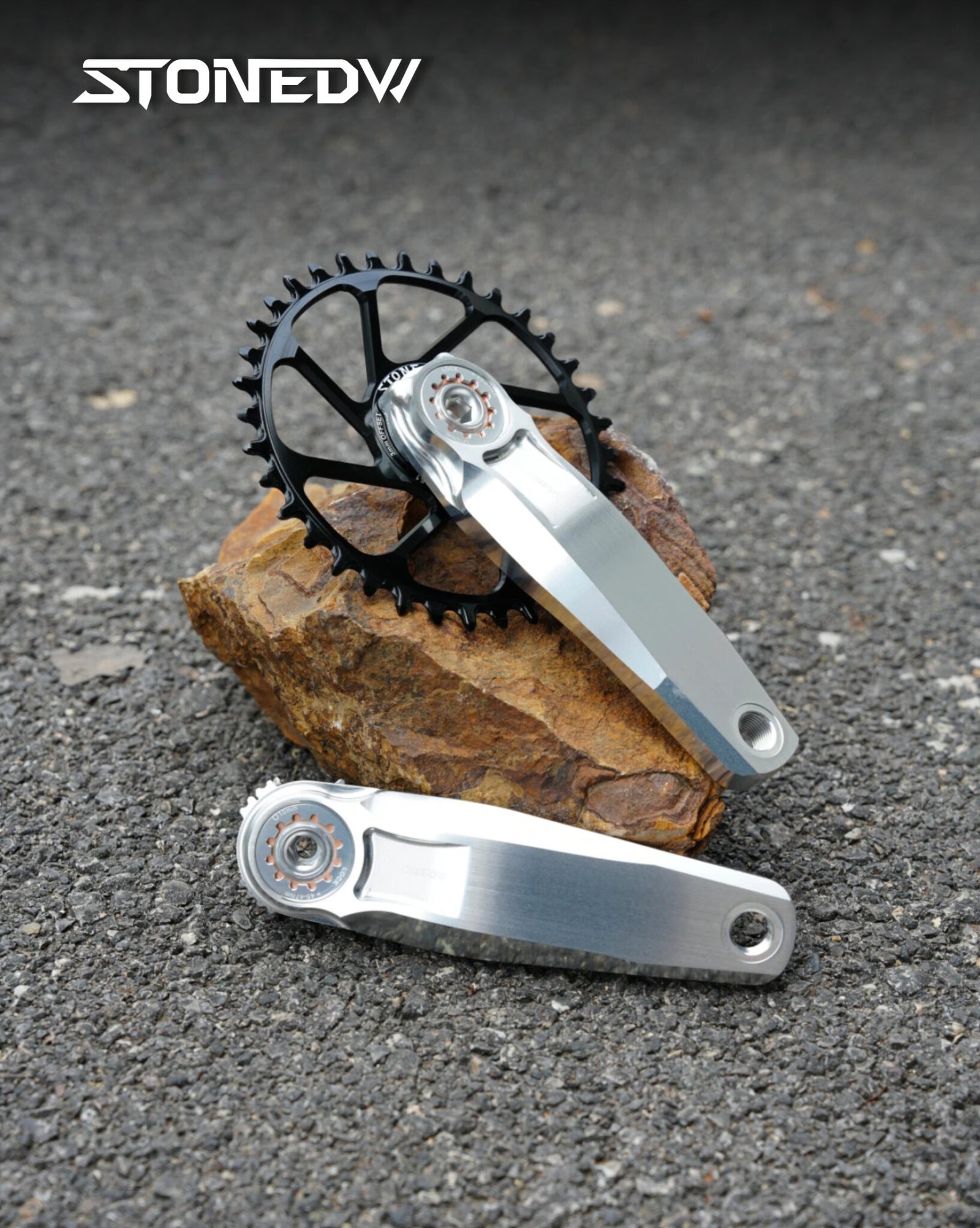 STONE MT-002 3-Bolt MTB Crankset 7050-T7451 CNC Aluminum Mountain Bike Crank Arm for SRAM 3-Bolt Direct Mount Chainring, Standard / WIDE / DH Axle
