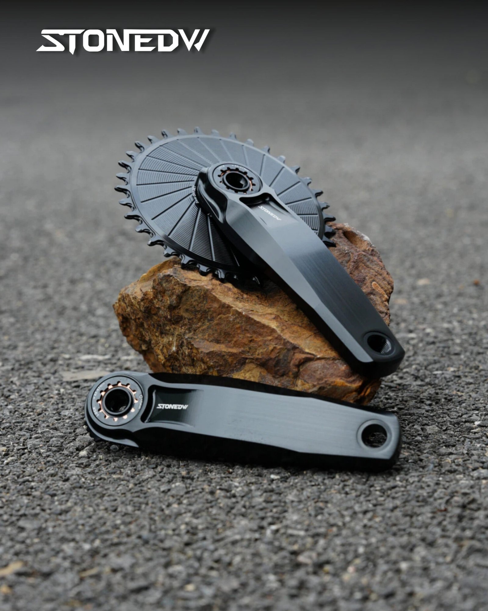 STONE MT-002 3-Bolt MTB Crankset 7050-T7451 CNC Aluminum Mountain Bike Crank Arm for SRAM 3-Bolt Direct Mount Chainring, Standard / WIDE / DH Axle