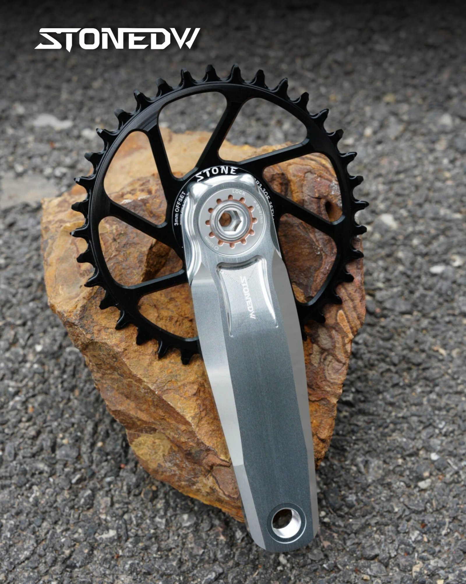 STONE MT-002 3-Bolt MTB Crankset 7050-T7451 CNC Aluminum Mountain Bike Crank Arm for SRAM 3-Bolt Direct Mount Chainring, Standard / WIDE / DH Axle