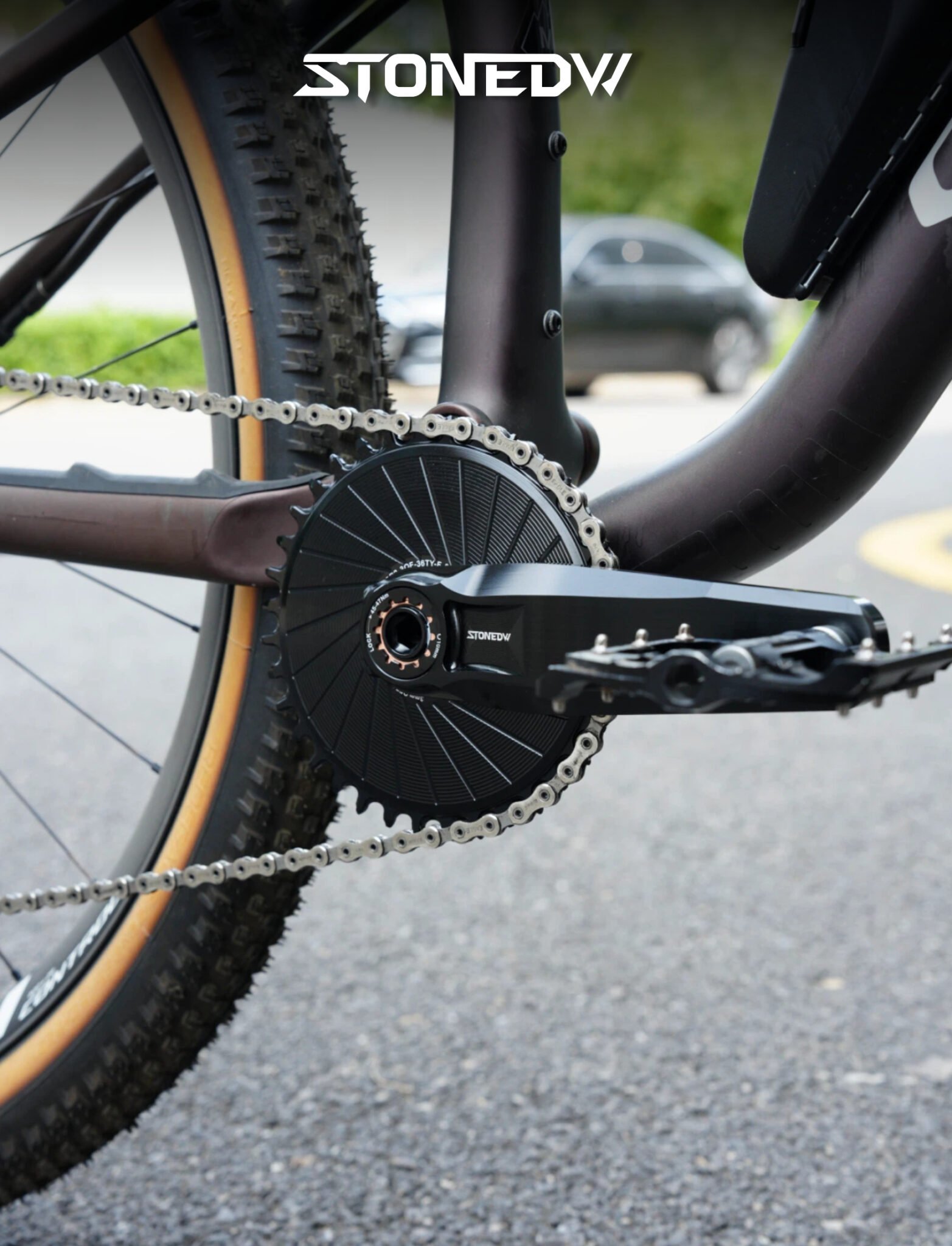 STONE MT-002 3-Bolt MTB Crankset 7050-T7451 CNC Aluminum Mountain Bike Crank Arm for SRAM 3-Bolt Direct Mount Chainring, Standard / WIDE / DH Axle