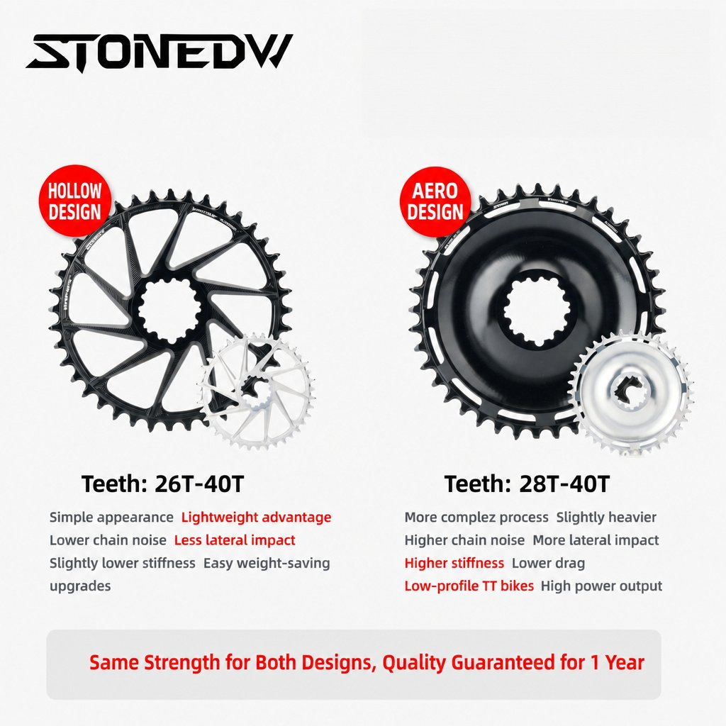 STONE Direct Mount Chainring 6mm offset 3 bolts interface GXP Narrow-Wide Single Chainring for MTB & Gravel Bike (26T-40T)