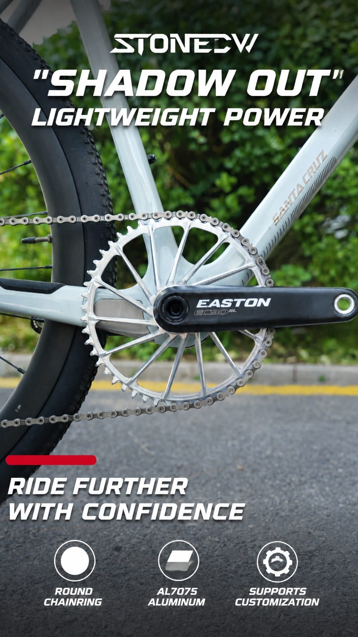 STONE Round Direct Mount Chainring 4mm Offset for Easton EC90 EC90SL CINCH Crankset Road Gravel Folding Bike 9 10 11 12 Speed 38T 40T 42T 46T 48T 50T 52T 54T 56T 58T